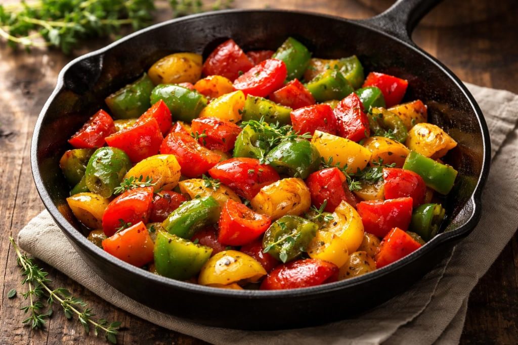 découvrez comment préparer des poivrons à la poêle grâce à une astuce simple pour obtenir des légumes fondants et savoureux à chaque cuisson.